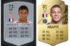 神龟进化！姆巴佩FIFA17能力值71分，FIFA22能力值91分