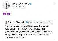 😈😈本人声明！卡考克转发Shams推文确认加盟篮网