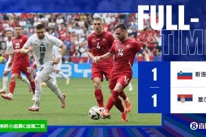 欧洲杯-塞尔维亚1-1绝平斯洛文尼亚 约维奇读秒破门救主